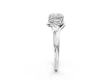 White gold Cushion Cut Diamond Solitaire Ring with Twist Band and Four-Prong Setting_80
