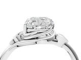 White gold Cushion Cut Diamond Solitaire Ring with Twist Band and Four-Prong Setting_82