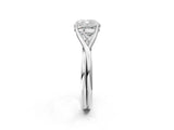 White gold Cushion Cut Diamond Solitaire Twist Band Prong Setting Ring_73