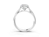 White gold Cushion Cut Diamond Solitaire Twist Band Prong Setting Ring_74