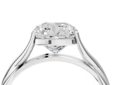 White gold Cushion Cut Diamond Solitaire Twist Band Prong Setting Ring_77