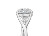 White gold Cushion Cut Diamond Solitaire Twist Band Prong Setting Ring_78