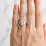 White gold Cushion Cut Diamond Split Shank Engagement Ring with Pavé Band_70