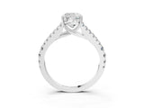 White gold Cushion Cut Diamond Split Shank Pavé Engagement Ring with Four-Prong Setting_79