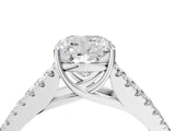 White gold Cushion Cut Diamond Split Shank Pavé Engagement Ring with Four-Prong Setting_82