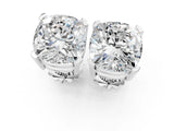 Platinum 2.00 Carat F VS1 Cushion Diamond Stud Earrings