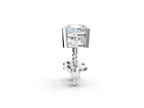 Platinum 2.00 Carat F VS1 Cushion Diamond Stud Earrings