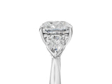 White gold Cushion Cut Diamond Three-Stone Ring with Pear Side Stones and Four-Prong Setting_119