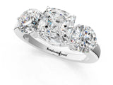 White gold Cushion Cut Diamond Three-Stone Ring with Prong Setting and Classic Band_82