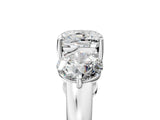 White gold Cushion Cut Diamond Three-Stone Ring with Prong Setting and Classic Band_86