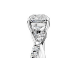 White gold Cushion Cut Diamond Twist Band Solitaire with Prong Setting_77