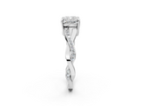 White gold Cushion Cut Diamond Twisted Band Engagement Ring with Prong Setting_41