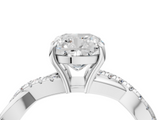 White gold Cushion Cut Diamond Twisted Band with Pavé Setting and Four-Prong Setting_59