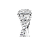 White gold Cushion Cut Diamond Twisted Band with Pavé Setting and Four-Prong Setting_60