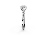 White gold Cushion Cut Diamond Vine Band with Four-Prong Setting_112
