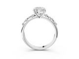 White gold Cushion Cut Diamond Vine Band with Four-Prong Setting_113