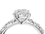 White gold Cushion Cut Diamond Vine Band with Four-Prong Setting_94