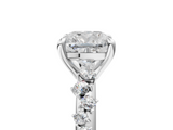 White gold Cushion Cut Diamond Vine Band with Four-Prong Setting_95