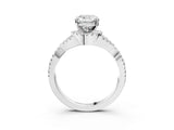 White gold Cushion Cut Diamond with Moissanite side stone Halo Twist Band Solitaire Prong Setting Ring_27