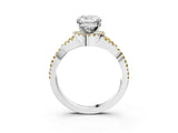 White gold Cushion Cut Diamond with Yellow Sapphire side stone Halo Twist Band Solitaire Prong Setting Ring_27