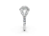 White gold Cushion Cut Double Halo Split Shank Diamond Ring with Prong Setting_51