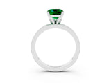 White gold Cushion Cut Emerald Milgrain Pavé Engagement Ring with Four-Prong Setting_15
