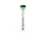 White gold Cushion Cut Emerald Solitaire Twist Band Prong Setting Ring_74