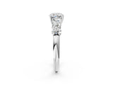 White gold Cushion Cut Five-Stone Prong Set Diamond Ring with Classic Band_70