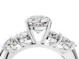White gold Cushion Cut Five-Stone Prong Set Diamond Ring with Classic Band_72