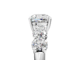 White gold Cushion Cut Five-Stone Prong Set Diamond Ring with Classic Band_73