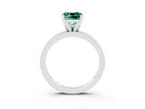 White gold Cushion Cut Green Sapphire Milgrain Pavé Engagement Ring with Four-Prong Setting_15