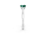 White gold Cushion Cut Green Sapphire Solitaire Engagement Ring with Cathedral Setting and Four-Prong Mount_32