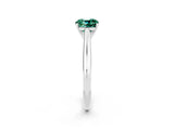 White gold Cushion Cut Green Sapphire Solitaire Engagement Ring with Cathedral Setting and Four-Prong Mount_38