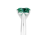 White gold Cushion Cut Green Sapphire Solitaire Engagement Ring with Cathedral Setting and Four-Prong Mount_41