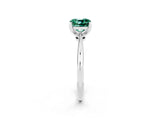 White gold Cushion Cut Green Sapphire Solitaire Engagement Ring with Classic Band and Four-Prong Setting_38