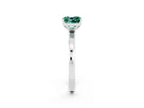 White gold Cushion Cut Green Sapphire Solitaire Ring with Thin Band and Prong Setting_14