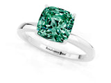 White gold Cushion Cut Green Sapphire Solitaire Ring with Thin Band and Prong Setting_37