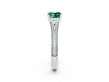 White gold Cushion Cut Green Sapphire Split Shank Engagement Ring with Pavé Band_2