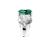 Platinum  Diamond Three-Stone Ring with Prong Setting and Classic Band