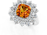 White gold Cushion Cut Halo Cluster Diamond Ring with Pave Band and Four-Prong Setting_13