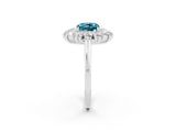 White gold Cushion Cut Halo Cluster Diamond Ring with Pave Band and Four-Prong Setting_14