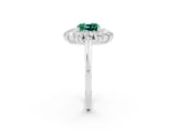White gold Cushion Cut Halo Cluster Diamond Ring with Pave Band and Four-Prong Setting_14