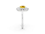 White gold Cushion Cut Halo Cluster Diamond Ring with Pave Band and Four-Prong Setting_14
