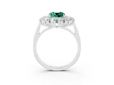 White gold Cushion Cut Halo Cluster Diamond Ring with Pave Band and Four-Prong Setting_15