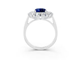 White gold Cushion Cut Halo Cluster Diamond Ring with Pave Band and Four-Prong Setting_15