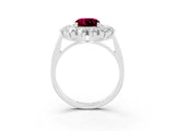 White gold Cushion Cut Halo Cluster Diamond Ring with Pave Band and Four-Prong Setting_16