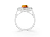 White gold Cushion Cut Halo Cluster Diamond Ring with Pave Band and Four-Prong Setting_16