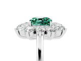 White gold Cushion Cut Halo Cluster Diamond Ring with Pave Band and Four-Prong Setting_17