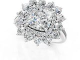White gold Cushion Cut Halo Cluster Diamond Ring with Pave Band and Four-Prong Setting_20