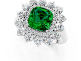 White gold Cushion Cut Halo Cluster Diamond Ring with Pave Band and Four-Prong Setting_25